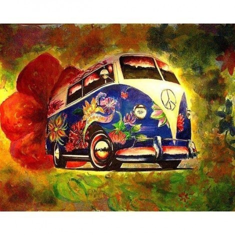 Seaside Beetle Bus 5D DIY Paint By Diamond Kit