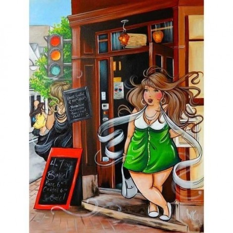 Sexy Green Dress Woman 5D DIY Paint By Diamond Kit