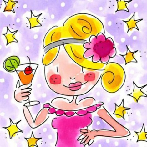 Beautiful Partying Woman Paint By Diamond Kit