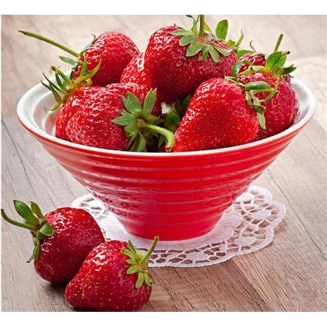 Bowl Of Strawberries 5D DIY Paint By Diamond Kit