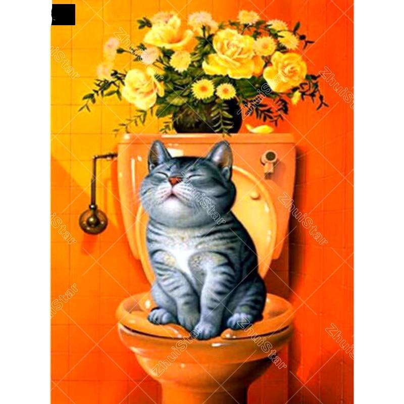 Cat On The Toilet 5D...