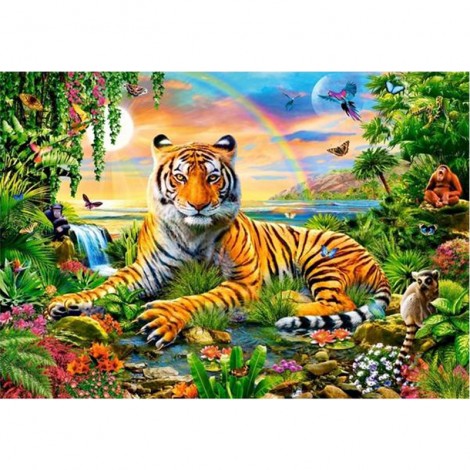 Tiger Forest Rainbow 5D DIY Paint By Diamond Kit