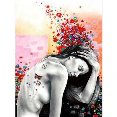 Butterfly Aesthetic Girl 5D DIY Paint By Diamond Kit