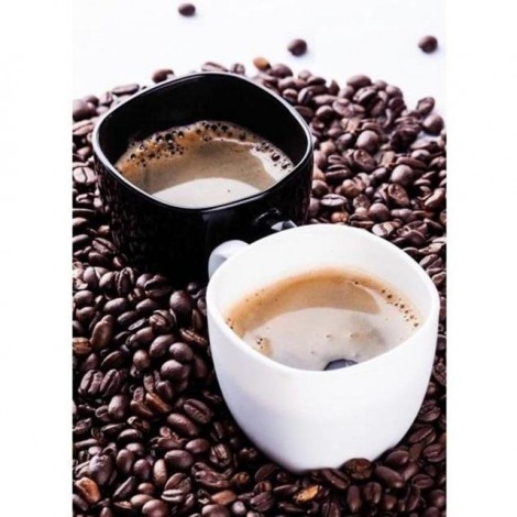 Two Hot Cups Of Coffee 5D DIY Paint By Diamond Kit