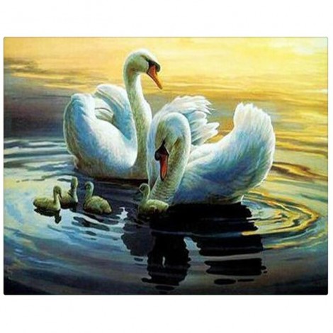 White Swans 5D DIY Paint By Diamond Kit
