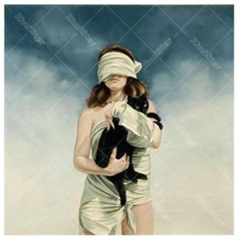 Blinded Girl & Black Cat 5D DIY Paint By Diamond Kit