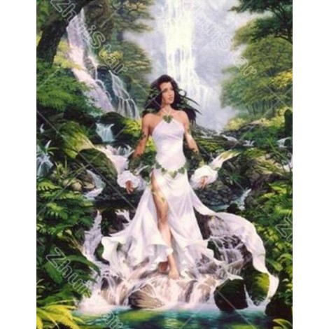 Beauty Under The Waterfall 5D DIY Paint By Diamond Kit