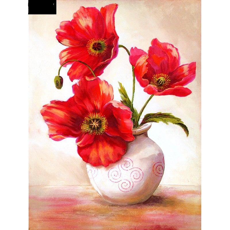 Red flowers 5D DIY P...