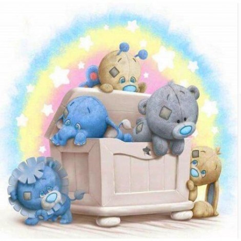 Cartoon Bear In Box 5D DIY Paint By Diamond Kit