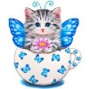 Butterfly Cartoon Cat 5D DIY Paint By Diamond Kit