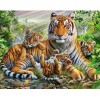 Tiger Family 5D DIY Paint By Diamond Kit