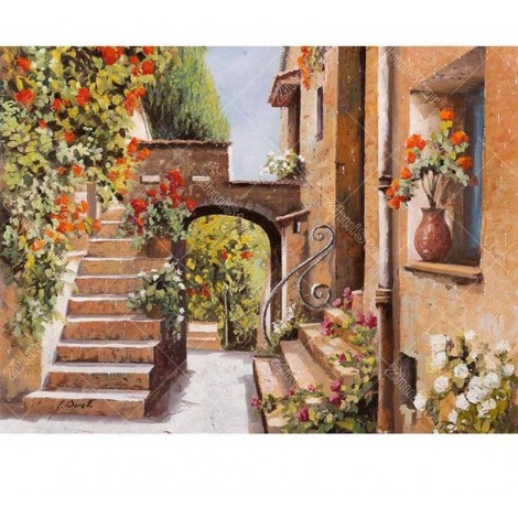 Street Garden 5D DIY Paint By Diamond Kit