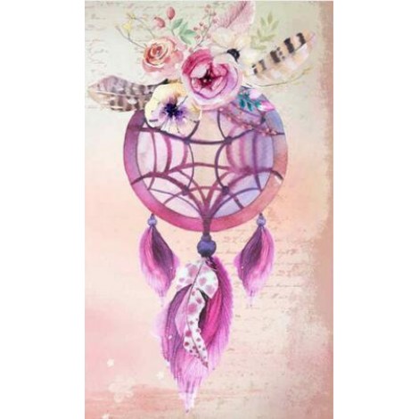 Pink Cross Stitch 5D DIY Paint By Diamond Kit
