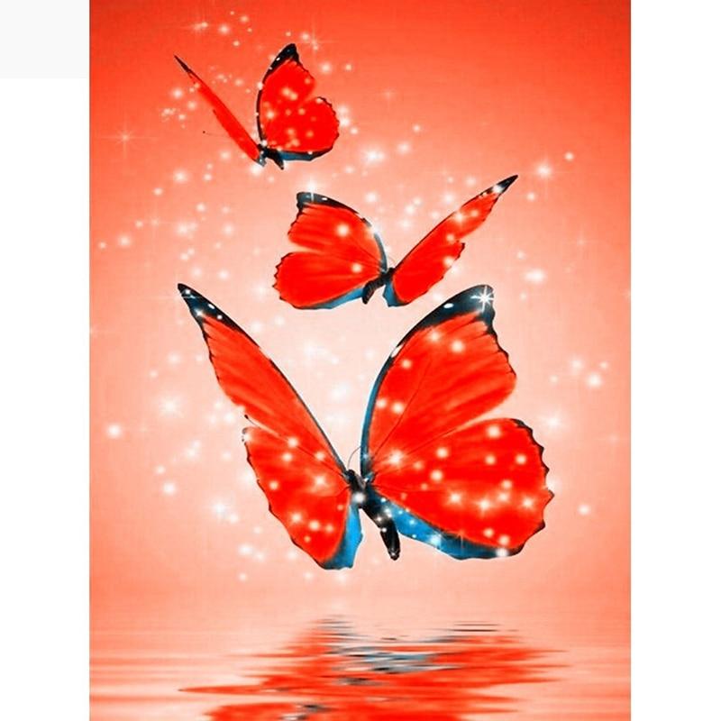 Three Red Butterflie...