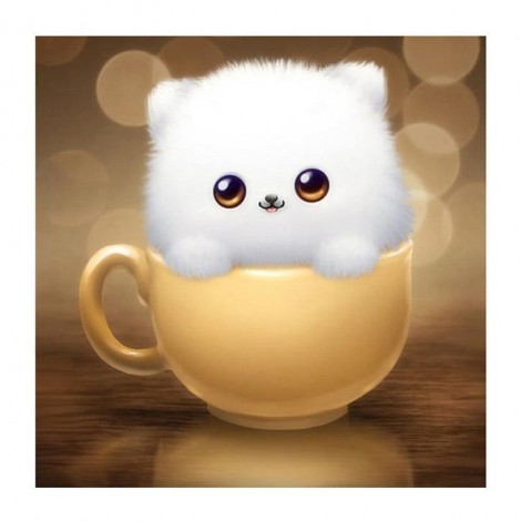 Cup Kitten DIY Paint By Diamond Kit