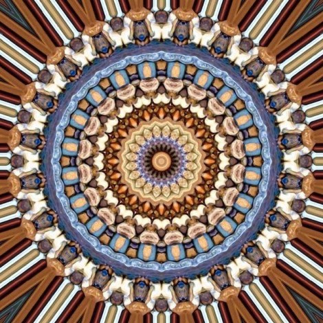 Blue And Orange Religion Mandala 5D DIY Paint By Diamond Kit