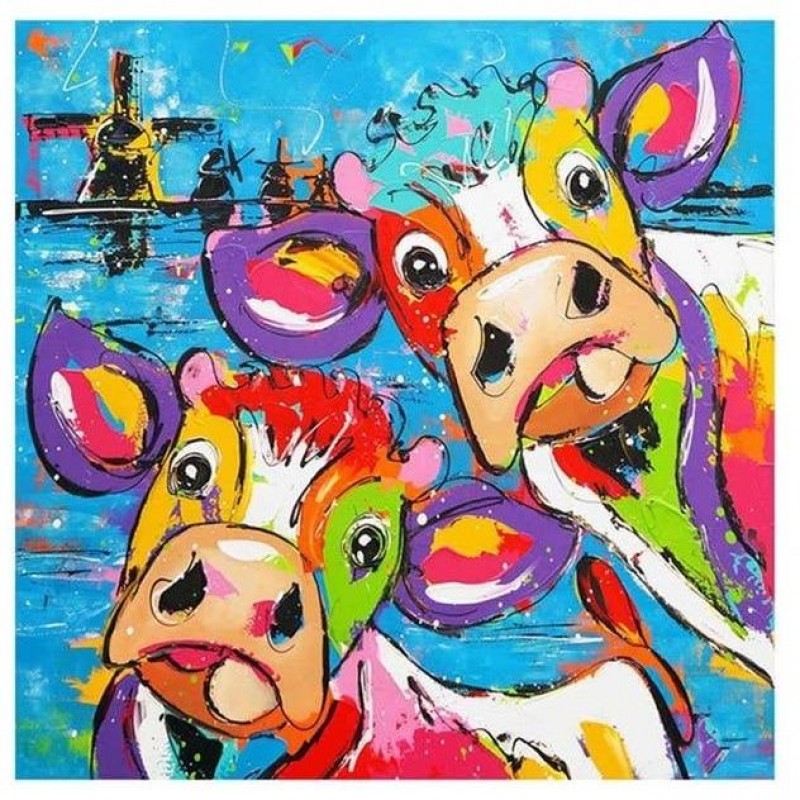 Cartoon Colorful Cow...