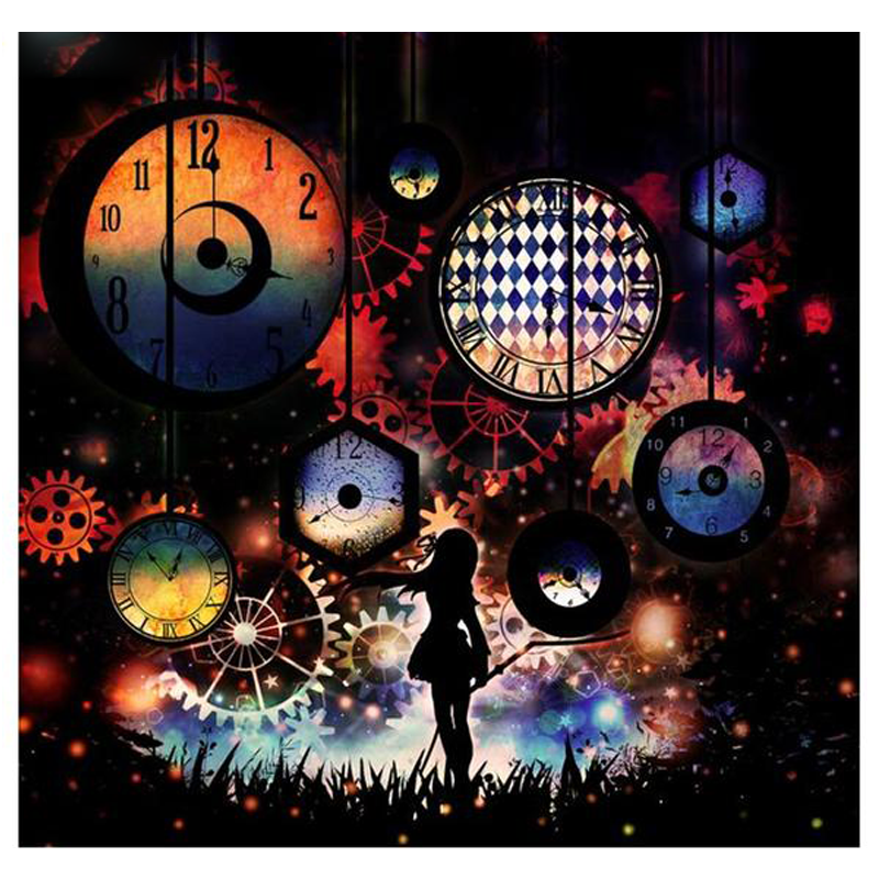 Clock Girl 5D DIY Pa...