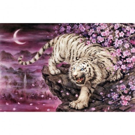 Tiger & Flower 5D DIY Paint By Diamond Kit