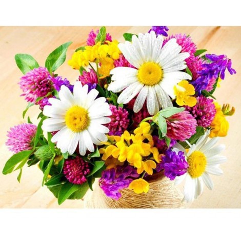 Colorful Flowers 5D DIY Paint By Diamond Kit