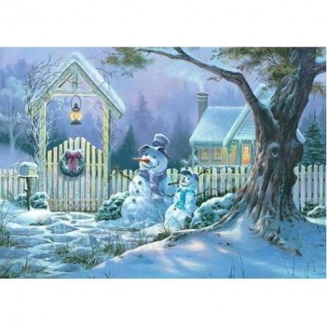 Snowman in Jungle 5D DIY Paint By Diamond Kit