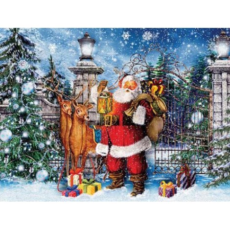 Santa in the Snow 5D DIY Paint By Diamond Kit