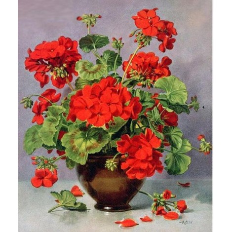 Red Flower 5D DIY Paint By Diamond Kit