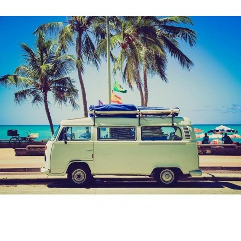 Seaside Sightseeing Car 5D DIY Paint By Diamond Kit