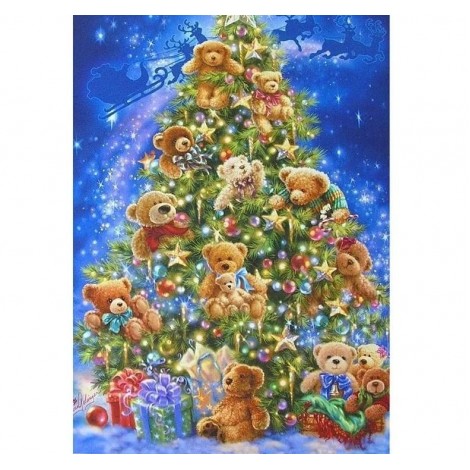 Teddy Christmas Tree 5D DIY Diamond Painting