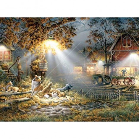 Animals under the street light 5D DIY Paint By Diamond Kit