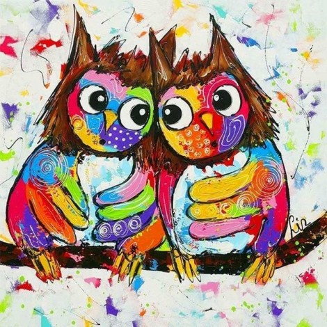 Adorable Owls 5D DIY Paint By Diamond Kit