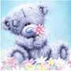 Bear With Flower 5D DIY Paint By Diamond Kit