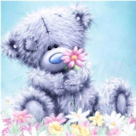 Bear With Flower 5D DIY Paint By Diamond Kit