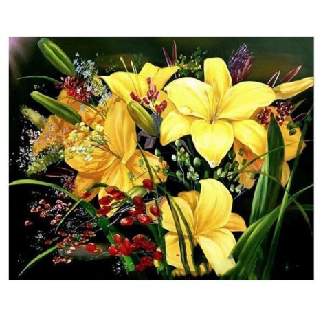 Yellow Flower 5D DIY Paint By Diamond Kit