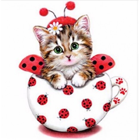 Sorry Red Cat 5D DIY Paint By Diamond Kit