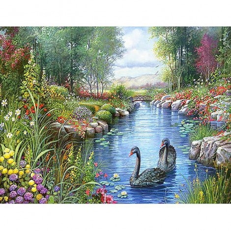 Swan Lake 5D DIY Paint By Diamond Kit