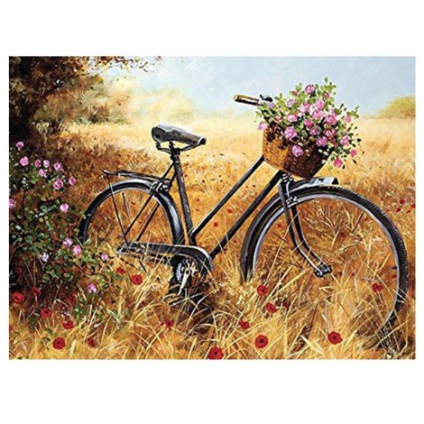 Bike & Flowers 5D DIY Paint By Diamond Kit