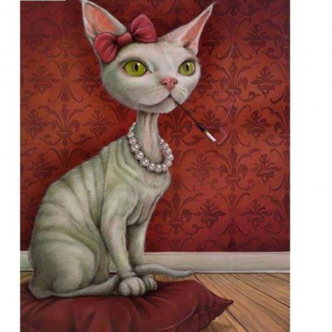 Cat With The Necklace 5D DIY Paint By Diamond Kit