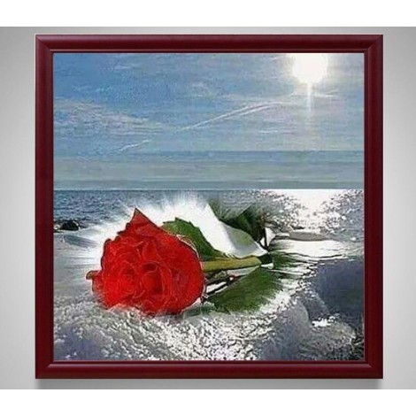 Sea Red Rose 5D DIY Paint By Diamond Kit