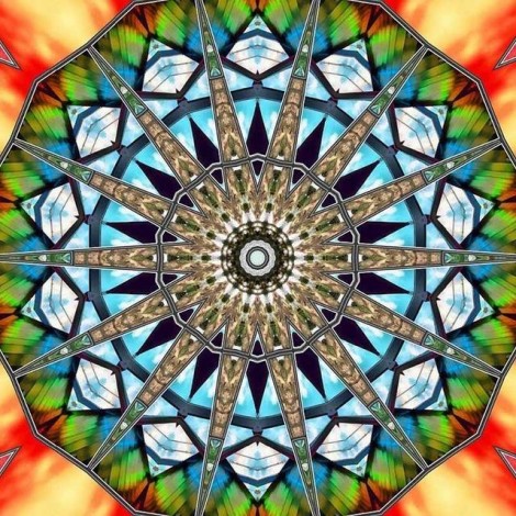 Dark Khaki Religion Mandala 5D DIY Paint By Diamond Kit