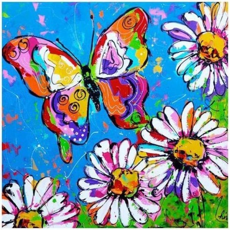 Cartoon Colorful Butterfly 5D DIY Paint By Diamond Kit
