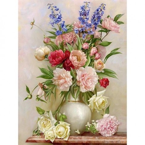 Flower Painting 5D DIY Paint By Diamond Kit