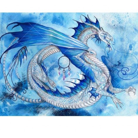 Blue Dragon 5D DIY Paint By Diamond Kit