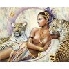 Beautiful Girl And The Leopard 5D DIY Paint By Diamond Kit