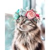 Animal Cat With Garland 5D DIY Paint By Diamond Kit