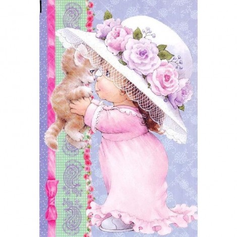 Baby & Cat 5D DIY Paint By Diamond Kit