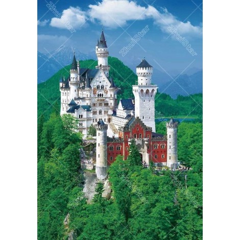 Castle In Mountains 5D DIY Paint By Diamond Kit