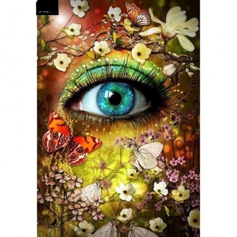 Beautiful Floral Eyes 5D DIY Paint By Diamond Kit