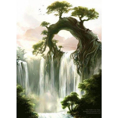 Waterfall In The Rain Forest 5D DIY Paint By Diamond Kit
