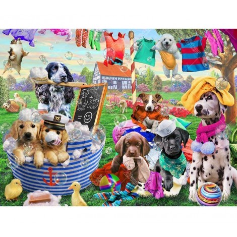 Dogs In The Park 5D DIY Paint By Diamond Kit